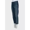 Cropped jeans with raw hem