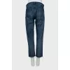 Cropped jeans with raw hem
