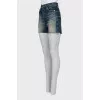 Shorts with raw edge and tag