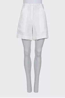 High waist linen shorts