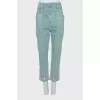 Green jeans with tag