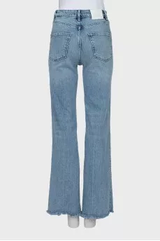 Straight leg jeans with raw hem