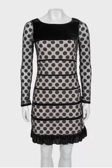 Fitted mesh dress with tag