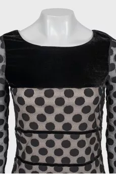 Fitted mesh dress with tag