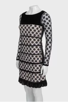 Fitted mesh dress with tag