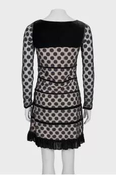 Fitted mesh dress with tag
