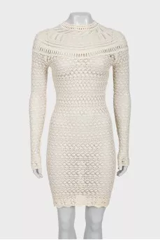 Lace dress with buttons