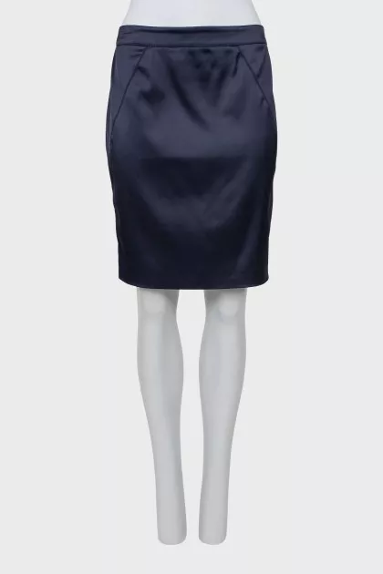 Blue straight cut skirt