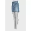 Denim skirt with signature embroidery
