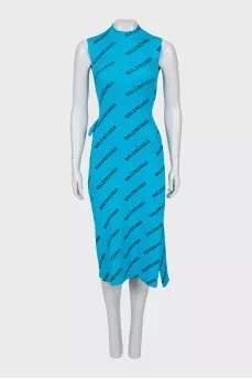 Bodycon dress with signature print