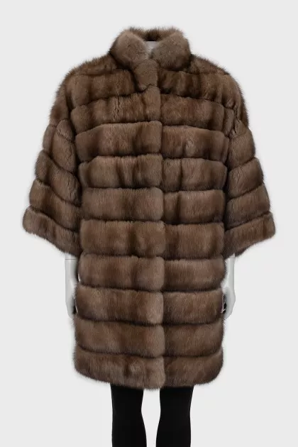 Loose fit sable fur coat