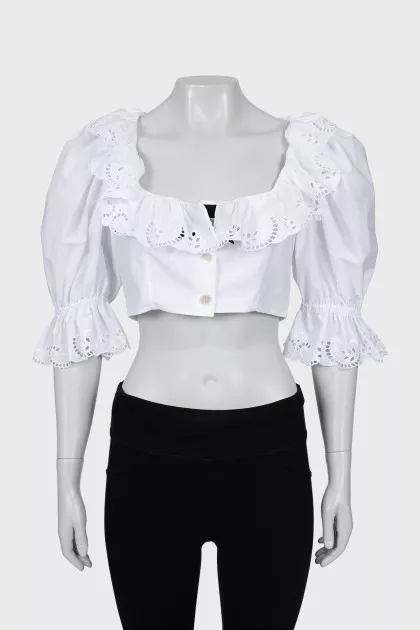 White blouse with perforation