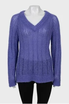 Purple V-neck sweater