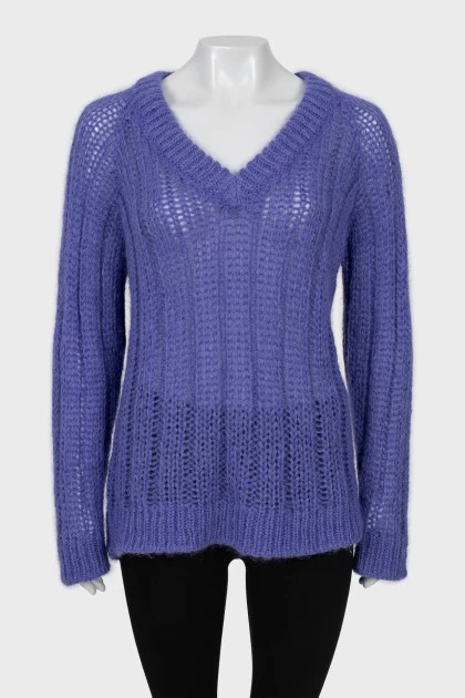 Purple V-neck sweater