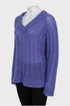 Purple V-neck sweater