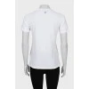 White fitted t-shirt with print