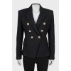 Black jacket with gold buttons