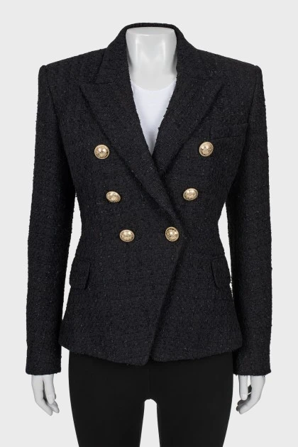 Black jacket with gold buttons