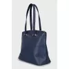 Leather tote bag with brand logo