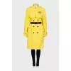 Fitted yellow trench coat with logo