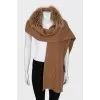 Knitted cape with fur trim