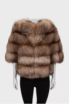 Short fur coat made of natural fur