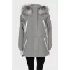 Cashmere parka with fox fur trim