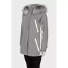 Cashmere parka with fox fur trim