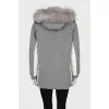 Cashmere parka with fox fur trim