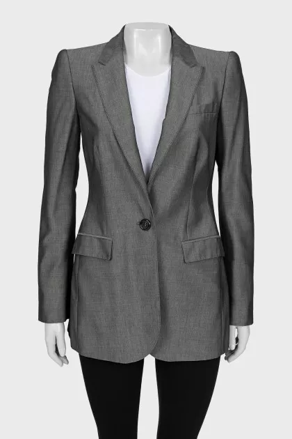 Gray jacket with patch pockets