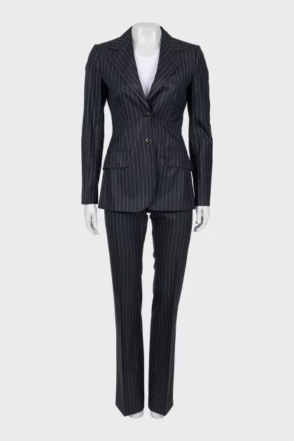 Blue pinstripe suit