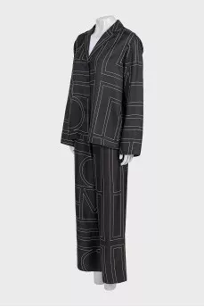 Silk suit decorated with embroidery