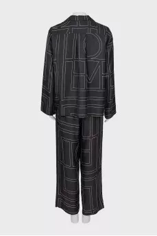 Silk suit decorated with embroidery