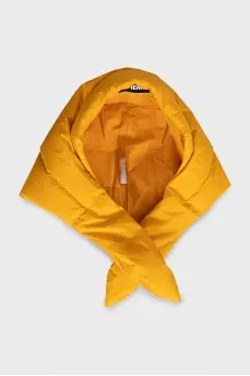 Orange puffy scarf