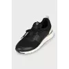 Leather sneakers with mesh inserts