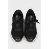 Leather sneakers with mesh inserts