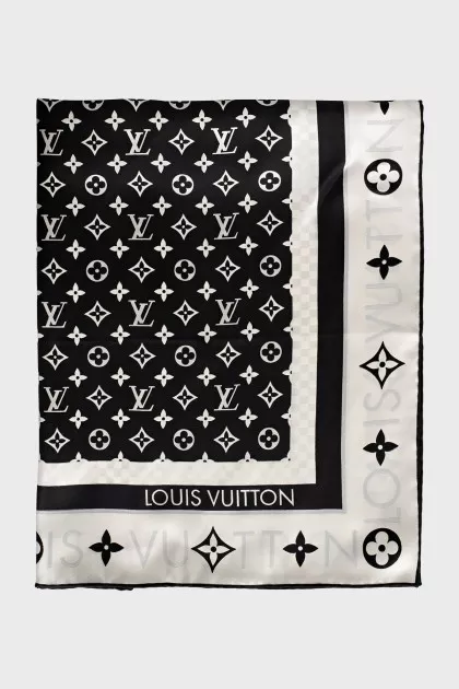 Silk scarf with signature monogram