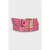 Snake leather belt with print