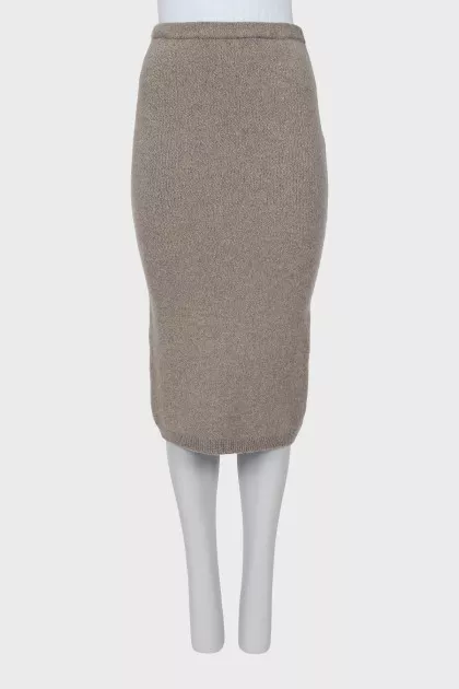 Cashmere fitted skirt