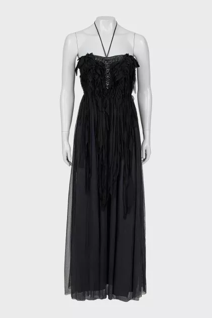 Maxi dress decorated with crystals