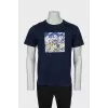 Men's blue straight fit t-shirt