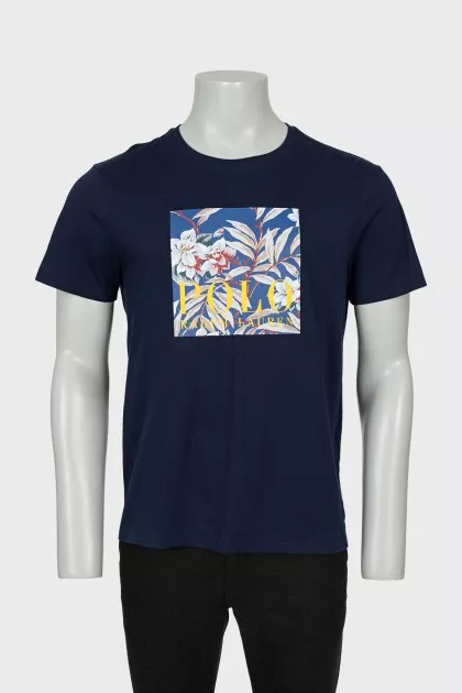 Men's blue straight fit t-shirt