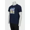 Men's blue straight fit t-shirt