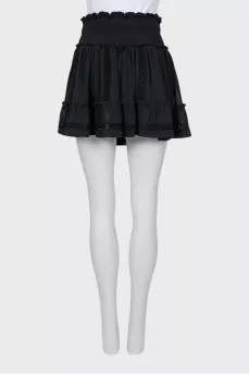 Fitted skirt with lace inserts