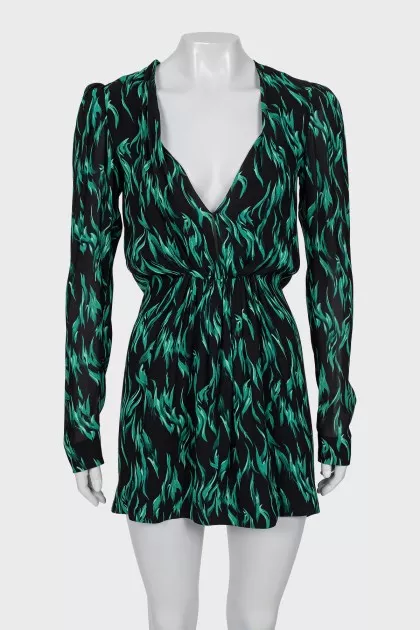Fitted V-Neck Dress