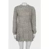 Straight cut dress with animal print