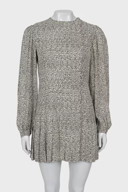 Straight cut dress with animal print