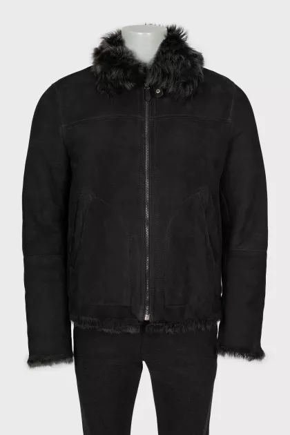 Men's sheepskin coat with sheepskin