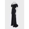 Black silk maxi dress