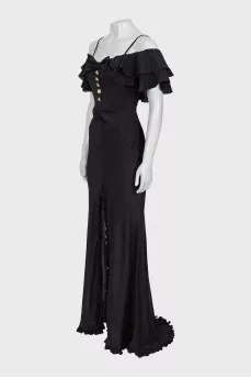 Black silk maxi dress